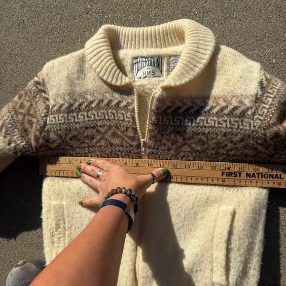 Vintage Outerbound HMS Jacket Boho Fair Isle Sheep Wool Zip Up Jacket MEDIUM - Picture 8 of 11